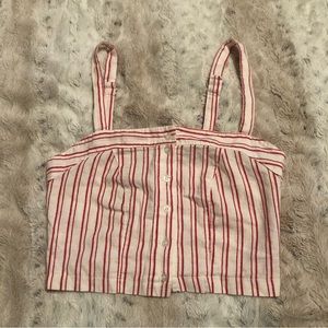 Brandy Melville linen blend crop top size small